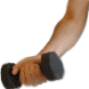 Rotações do exercício de antebraço - comece devagar. Tenha cuidado para não esticar demais ao girar os antebraços.