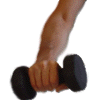 Quando a rotação do antebraço for completamente para a direita, segure-o e, então, volte na outra direção. Complete o Ciclo de Exercício do Exerccio do antebraço.